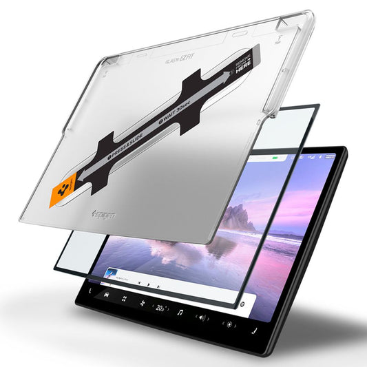 Zaščitna folija Spigen GlastR EZ FIT za navigacijo Tesla X / S (2022 - 2021), Kaljeno steklo, Črna AGL04688