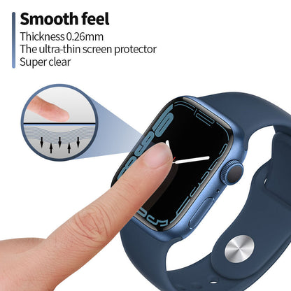 Blueo High Molecule Protective Film for Apple Watch 8 / 7 41mm Series, Tempered Glass, Black