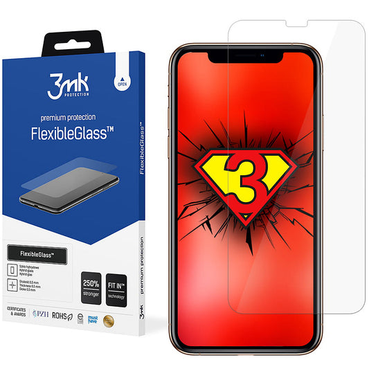Zaščitna folija za zaslon 3MK FlexibleGlass za Apple iPhone 11 / XR, fleksibilno steklo, polno lepilo