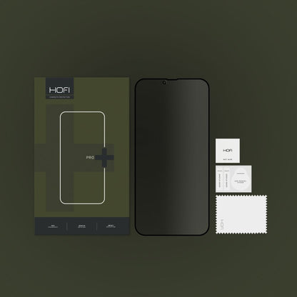 Zaščitna folija zaslona Privacy HOFI PRO+ za Apple iPhone 17e / 16e / 14 / 13 Pro, varnostno steklo, polno lepilo