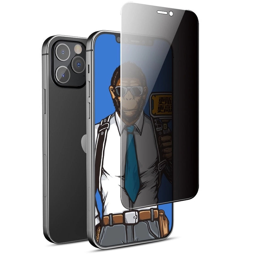 Zaščitna folija za zaslon Privacy Blueo za Apple iPhone 16e / 14 / 13 Pro / 13, Kaljeno steklo, Polno lepljenje, 5D