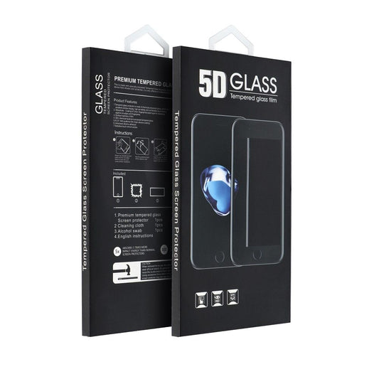 OEM zaščitna folija za zaslon za Apple iPhone 17e / 16e / 14 / 13 Pro, kaljeno steklo, polno lepilo, črna
