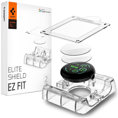 Zaščitna folija Spigen Elite Shield EZ FIT za Google Pixel Watch 41mm Series, komplet 2 kosa, kaljeno steklo, prozorna AFL08524