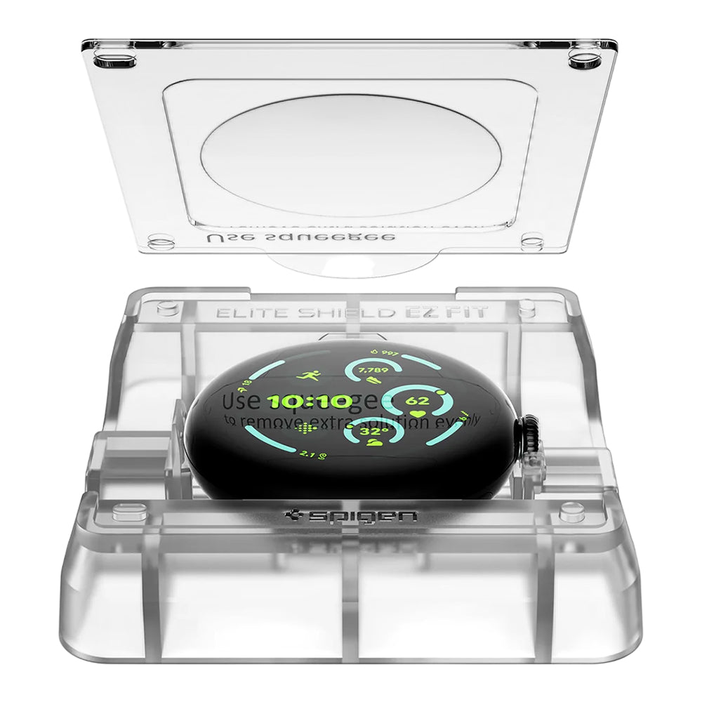 Zaščitna folija Spigen Elite Shield EZ FIT za Google Pixel Watch 41mm Series, komplet 2 kosa, kaljeno steklo, prozorna AFL08524