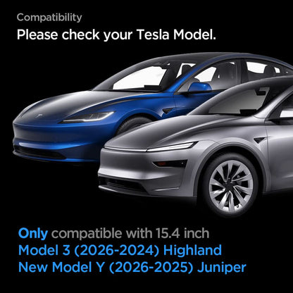 Zaščitna folija Spigen GlastR EZ FIT Anti-Glare FC za navigacijski zaslon Tesla Y (2026 / 2025) / 3 (2026 / 2025 / 2024), kaljeno steklo AGL07152