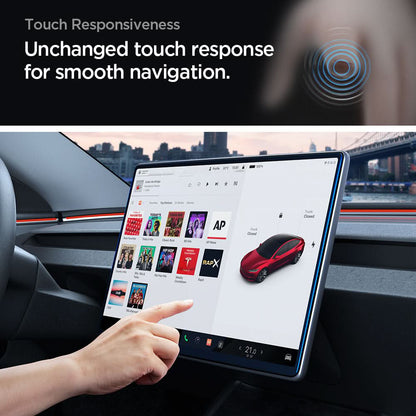 Zaščitna folija Spigen GlastR EZ FIT Anti-Glare FC za navigacijski zaslon Tesla Y (2026 / 2025) / 3 (2026 / 2025 / 2024), kaljeno steklo AGL07152