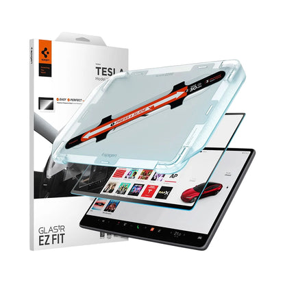 Zaščitna folija Spigen GlastR EZ FIT Anti-Glare FC za navigacijski zaslon Tesla Y (2026 / 2025) / 3 (2026 / 2025 / 2024), kaljeno steklo AGL07152