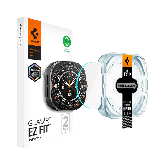 Zaščitna folija Spigen GlastR EZ FIT za Samsung Galaxy Watch Ultra2, kaljeno steklo, komplet 2 kosa AGL11758
