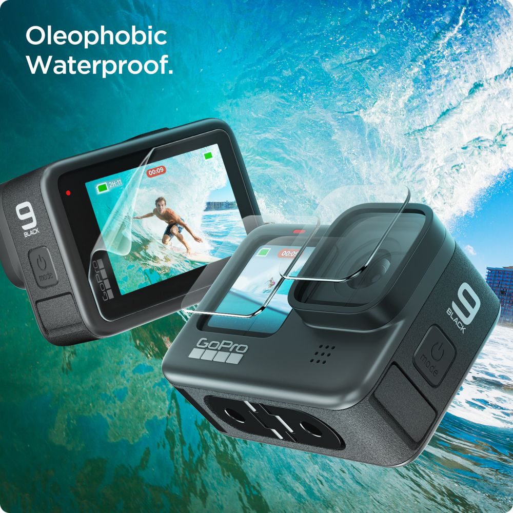 Zaščitna folija za zaslon in lečo Spigen GlastR Slim za GoPro Hero 12 / 9 / 10 / 11, Kaljeno steklo, Set 6 kosov AGL03045