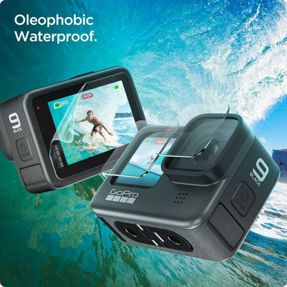 Zaščitna folija za zaslon in lečo Spigen GlastR Slim za GoPro Hero 12 / 9 / 10 / 11, Kaljeno steklo, Set 6 kosov AGL03045