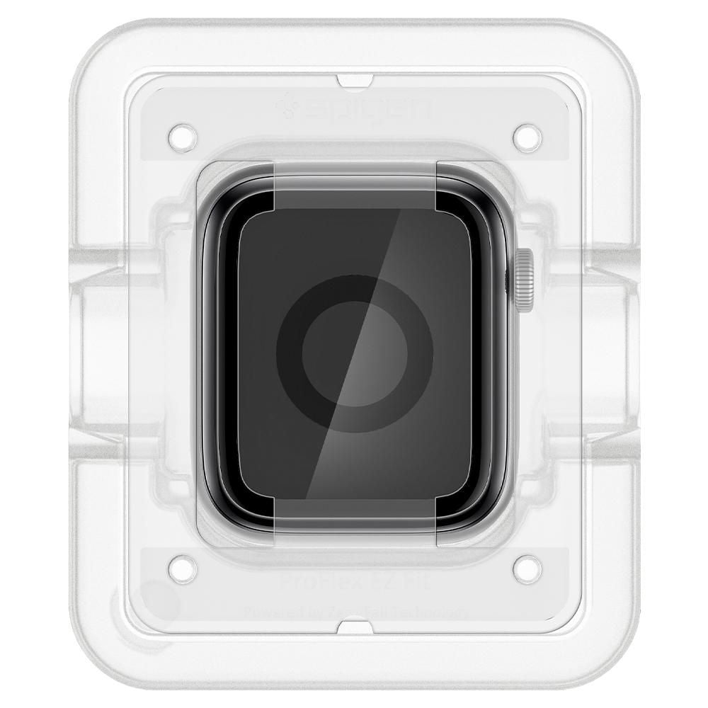 Zaščitna folija Spigen ProFlex EZ FIT za Apple Watch 44mm Series, Set 2 kosa, Fleksibilno steklo, Črna