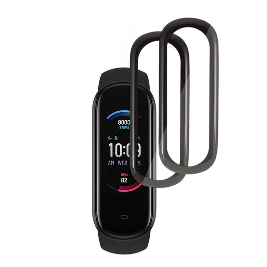 Zaščitna folija Techsuit Nano Flex za Amazfit Band 5, Set 2 kosa, Plastika, Črna
