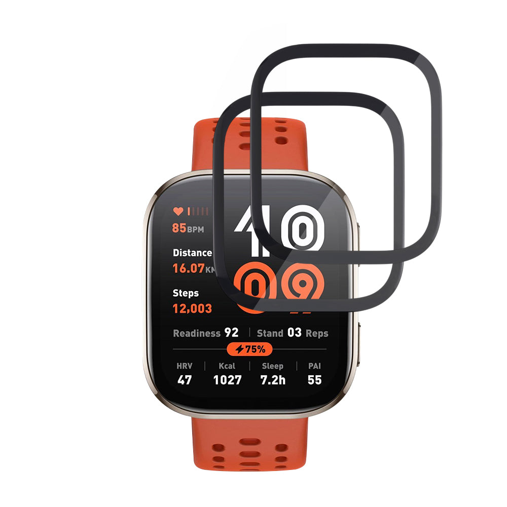 Zaščitna folija Techsuit Nano Flex za Amazfit Bip 6, Set 2 kosa, Plastika, Črna