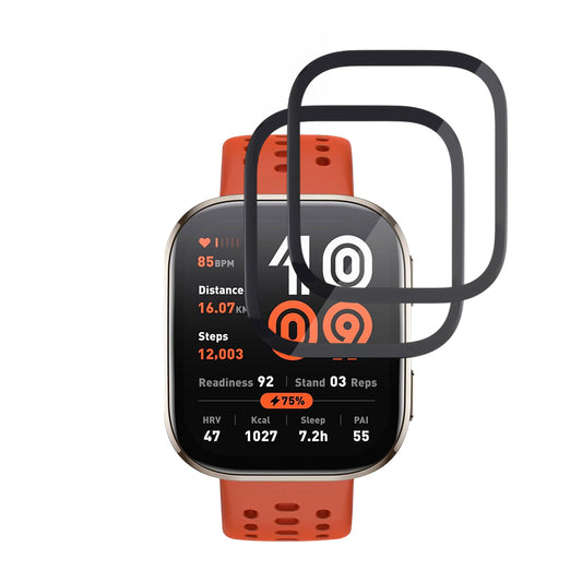 Zaščitna folija Techsuit Nano Flex za Amazfit Bip 6, Set 2 kosa, Plastika, Črna