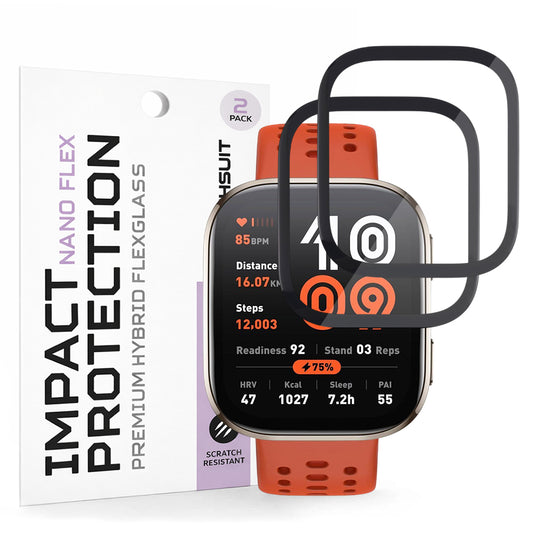 Zaščitna folija Techsuit Nano Flex za Amazfit Bip 6, Set 2 kosa, Plastika, Črna
