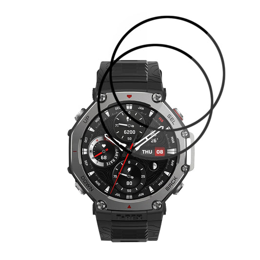 Zaščitna folija Techsuit Nano Flex za Amazfit T-Rex 3, Set 2 kosa, Plastika, Črna