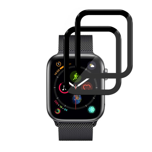 Zaščitna folija Techsuit Nano Flex za Apple Watch 44mm Series, Set 2 kosa, Plastika, Črna