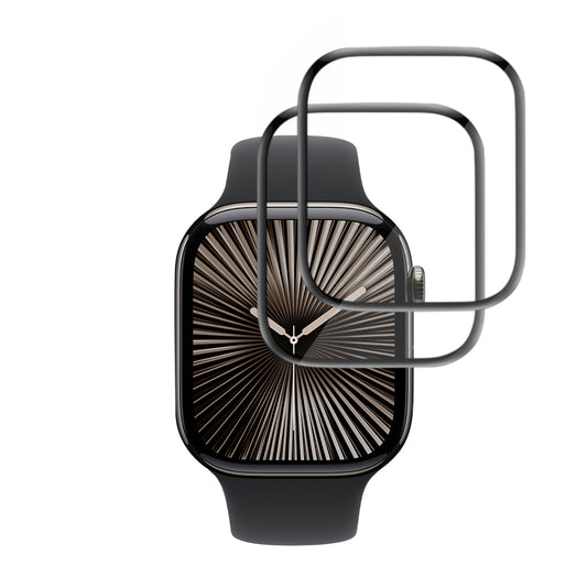 Zaščitna folija Techsuit Nano Flex za Apple Watch Series 10 / 11 42mm, Set 2 kosa, Plastika, Črna