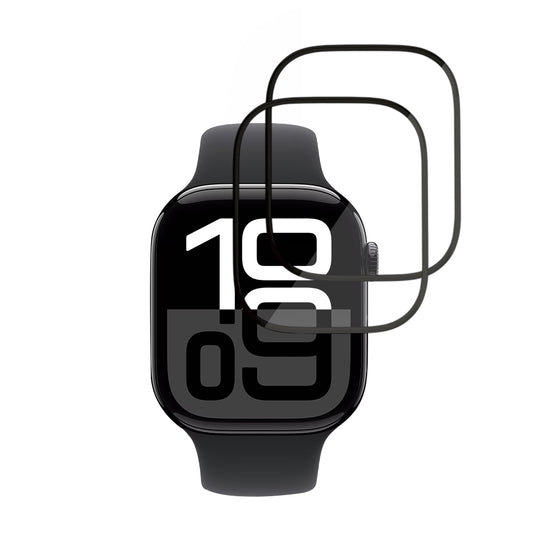 Zaščitna folija Techsuit Nano Flex za Apple Watch Series 10 / 11 46mm, Set 2 kosa, Plastika, Črna