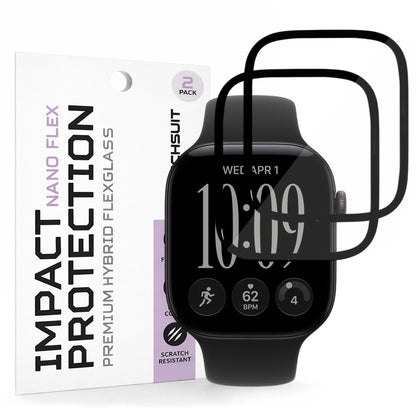 Zaščitna folija Techsuit Nano Flex za Apple Watch Series 12 46mm, komplet 2 kosa, plastika, črna