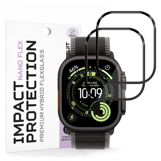 Zaščitna folija Techsuit Nano Flex za Apple Watch Ultra Series, Set 2 kosa, Plastika, Črna