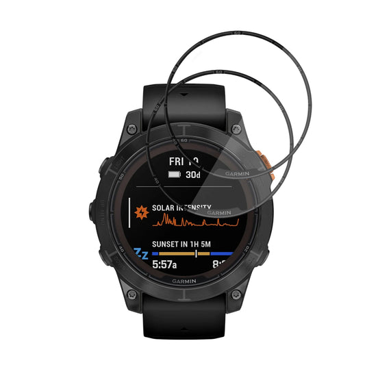 Folie Protectie Techsuit Nano Flex pentru Garmin Fenix 7 Pro Solar, Set 2 bucati, Plastic, Neagra