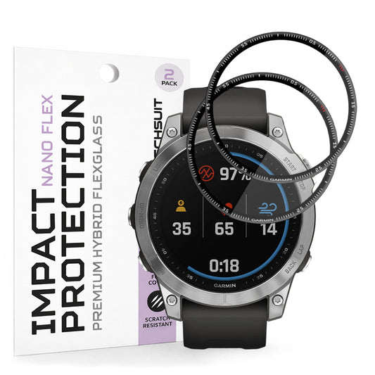 Zaščitna folija Techsuit Nano Flex za Garmin Fenix 7, Set 2 kosa, Plastika, Črna