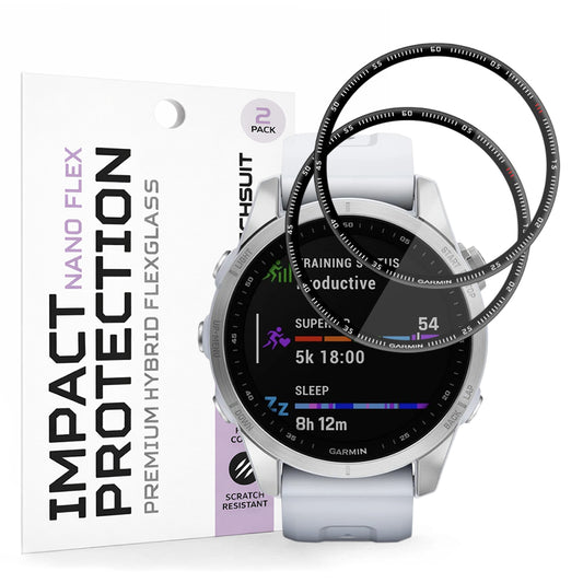Zaščitna folija Techsuit Nano Flex za Garmin Fenix 7S, Set 2 kosa, Plastika, Črna