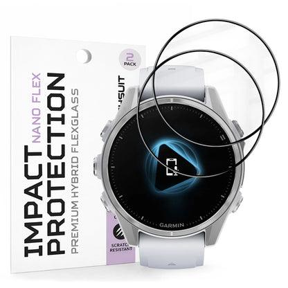 Zaščitna folija Techsuit Nano Flex za Garmin Fenix 8 43mm, Set 2 kosa, Plastika, Črna