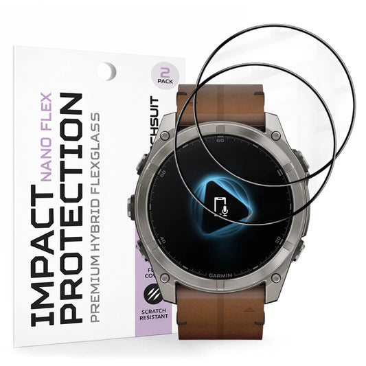 Zaščitna folija Techsuit Nano Flex za Garmin Fenix 8 Pro 51mm / 8 51mm, Set 2 kosa, Plastika, Črna