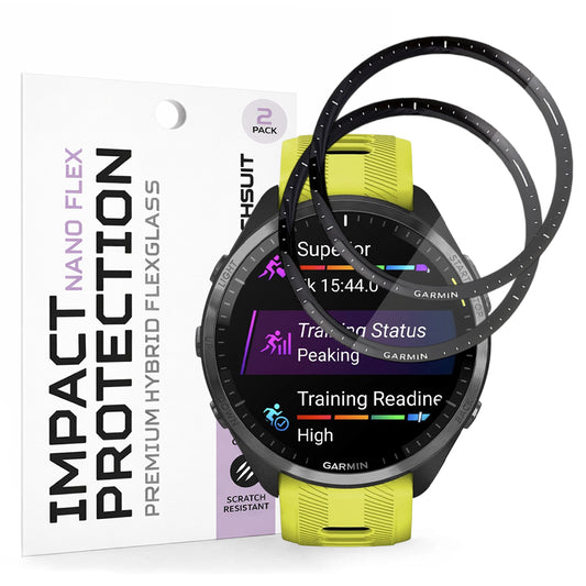 Zaščitna folija Techsuit Nano Flex za Garmin Forerunner 965, Set 2 kosa, Plastika, Črna