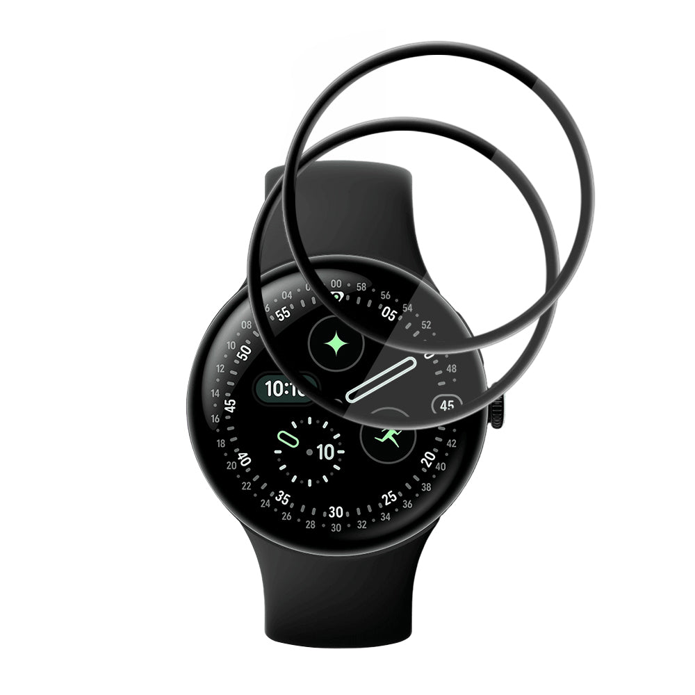 Zaščitna folija Techsuit Nano Flex za Google Pixel Watch 4 45mm, Set 2 kosa, Plastika, Črna