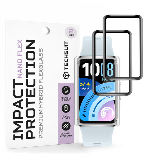 Zaščitna folija Techsuit Nano Flex za Huawei Band 11 Pro, Set 2 kosa, Plastika, Črna
