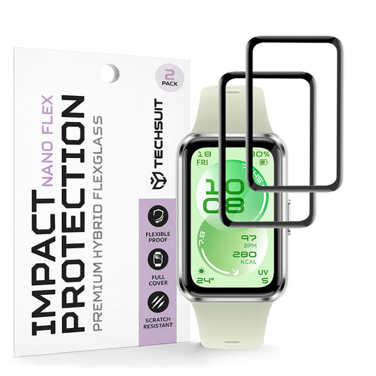 Zaščitna folija Techsuit Nano Flex za Huawei Band 11, Set 2 kosa, Plastika, Črna