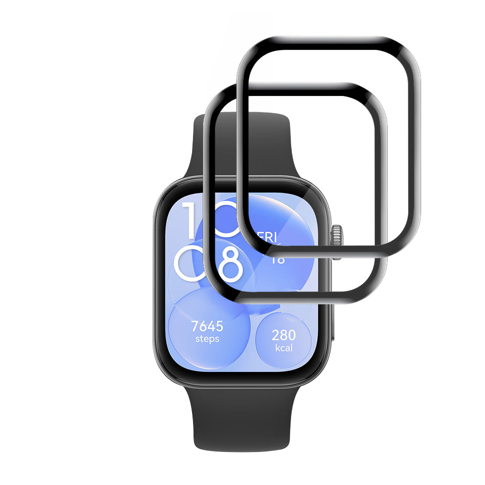 Zaščitna folija Techsuit Nano Flex za Huawei Watch Fit 3, Set 2 kosa, Plastika, Črna