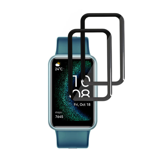 Zaščitna folija Techsuit Nano Flex za Huawei Watch FIT SE, Set 2 kosa, Plastika, Črna