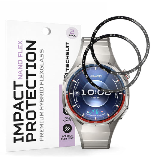 Zaščitna folija Techsuit Nano Flex za Huawei Watch GT 6 Pro, Set 2 kosa, Plastika, Črna