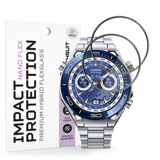 Zaščitna folija Techsuit Nano Flex za Huawei Watch Ultimate 2 / Ultimate, Set 2 kosa, Plastika, Črna