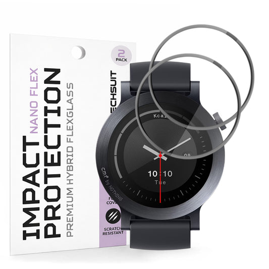 Zaščitna folija Techsuit Nano Flex za Nothing CMF Watch 3 Pro, Set 2 kosa, Plastika, Črna