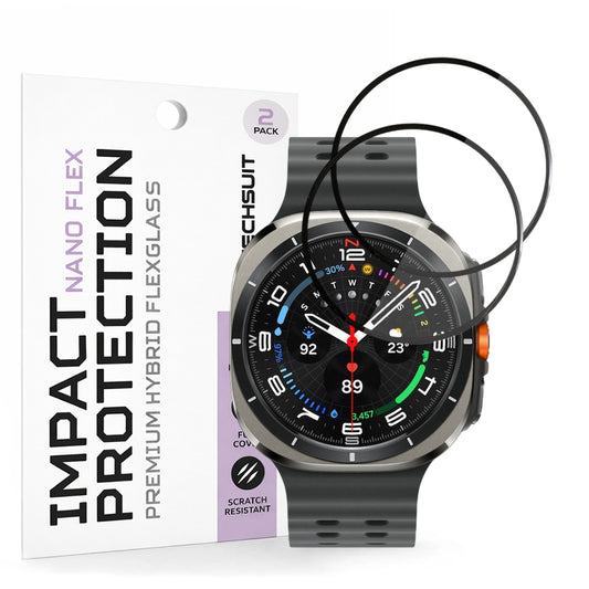 Zaščitna folija Techsuit Nano Flex za Samsung Galaxy Watch Ultra, Set 2 kosa, Plastika, Črna