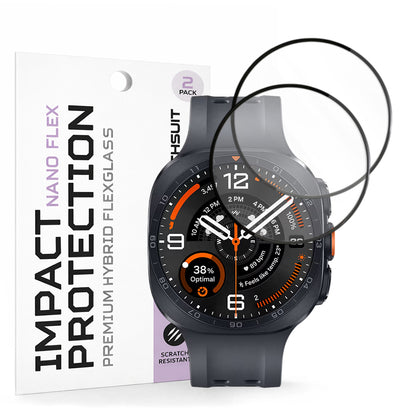 Zaščitna folija Techsuit Nano Flex za Samsung Galaxy Watch Ultra2, plastika, komplet 2 kosa, črna