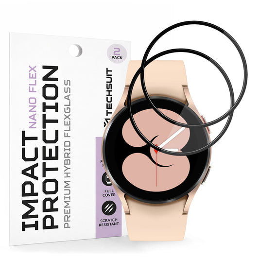 Zaščitna folija Techsuit Nano Flex za Samsung Galaxy Watch4 40mm, Set 2 kosa, Plastika, Črna