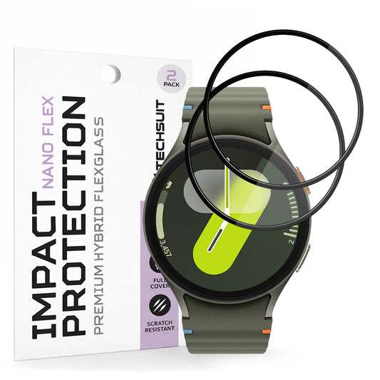 Zaščitna folija Techsuit Nano Flex za Samsung Galaxy Watch7 44mm, Set 2 kosa, Plastika, Črna