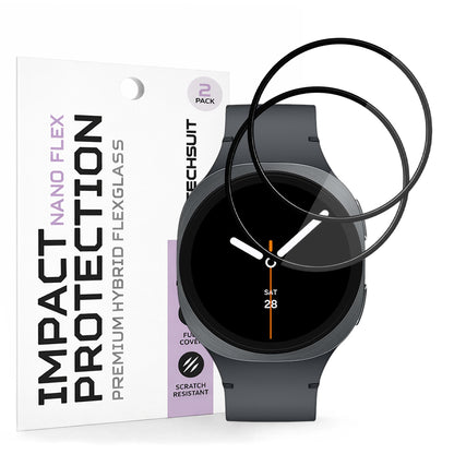 Zaščitna folija Techsuit Nano Flex za Samsung Galaxy Watch8 40mm, Set 2 kosa, Plastika, Črna