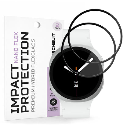 Zaščitna folija Techsuit Nano Flex za Samsung Galaxy Watch8 44mm, Set 2 kosa, Plastika, Črna
