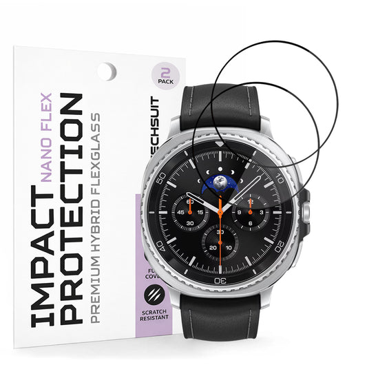 Zaščitna folija Techsuit Nano Flex za Samsung Galaxy Watch8 Classic, Set 2 kosa, Plastika, Črna
