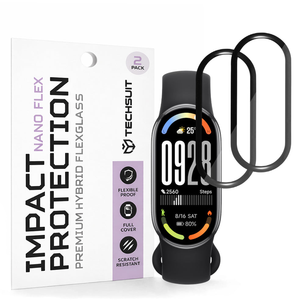 Zaščitna folija Techsuit Nano Flex za Xiaomi Smart Band 10, Set 2 kosa, Plastika, Črna