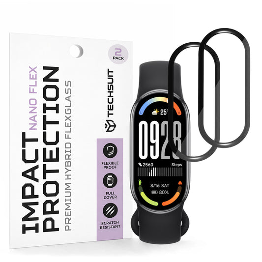 Zaščitna folija Techsuit Nano Flex za Xiaomi Smart Band 10, Set 2 kosa, Plastika, Črna