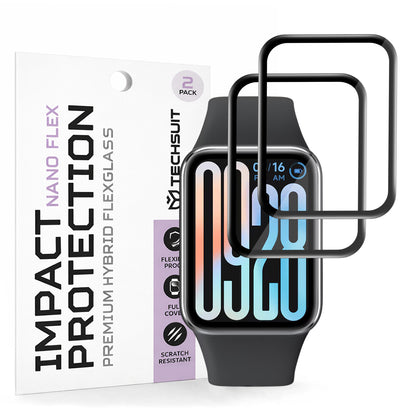 Zaščitna folija Techsuit Nano Flex za Xiaomi Smart Band 9 Pro, Set 2 kosa, Plastika, Črna