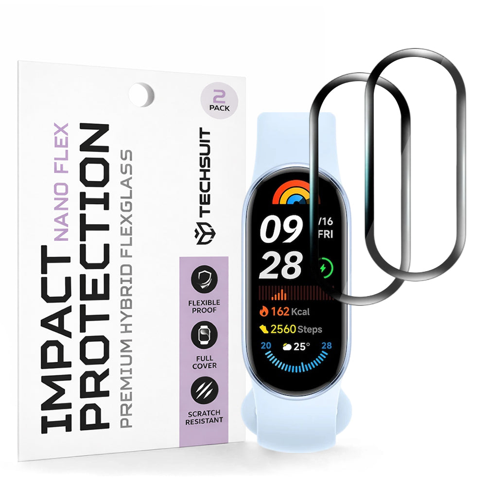 Zaščitna folija Techsuit Nano Flex za Xiaomi Smart Band 9, Set 2 kosa, Plastika, Črna